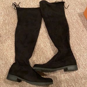 UNISA thigh high black suede like boots sz10